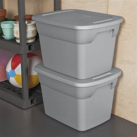 sterilite 18 gallon tote box steel|18 gallon storage tote clear.